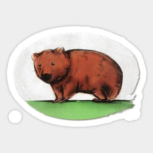 Wombat (Pastel Background Version) Sticker